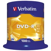 DVD-R 4,7/120 16x spindl Mat Silver pk100 Verbatim 43549