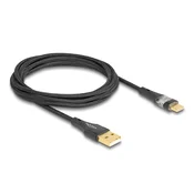 Delock USB 2.0 kabel: Tip A muški na USB Tip C muški, s brzim punjenjem 60 W, prozirni, 2 m