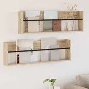 Polica za casopise Zidne 2 pcs Sonoma hrast 100 x 12 x 30 cm