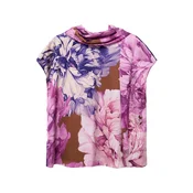 MANGO Bluza ANITA temno modra/rjava/lila/roza