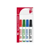Komplet markerjev za belo tablo in flipchart, 1-3 mm, stožčasta konica, ICO Plan 11 XXL, 4 različne barve, 4 kosi.