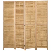 Homestar Prostorilni razdelilnik 4 paneli 160x170 cm naravni