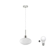 LED Viseča svetilka HARMA 1xE27/60W/230V premer 25 cm mat krom/bela