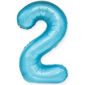 Rojstnodnevni balon številka 2 – nebeško modra, 100 cm