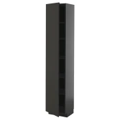 METOD Visoki element s policama, Crnosiva/Nickebo boja antracita, mat, 40x37x200 cm