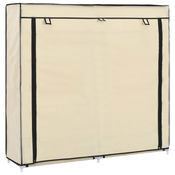 vidaXL Omarica za čevlje s pokrivalom blago 115x28x110 cm krem