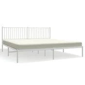 Vidaxl Kovinski posteljni okvir z vzglavjem bel 193x203 cm