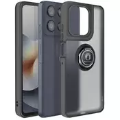 AVIZAR Ovitek za Motorola Moto G56 z vrtljivim magnetnim obročem, mat zaključek, Črna, (5000189335)