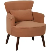 Homestar Naslanjač oblazinjen poudarjen stol z ledvenim vzglavnikom 69x695x78 cm oranžen