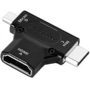 AUDIOQUEST HDMI Micro HDMI + Mini HDMI transformator Crno 3cm HDMACDAD