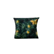 Prevleka iz mikropliša za blazino YELLOW BUTTERFLY 45x45 cm, temno zelena