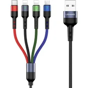 shumee USAMS 4-v-1 kabel za hitro polnjenje 0,35 m, črne barve