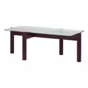 Bordo rdeča klubska mizica s stekleno mizno ploščo 55x105 cm Kob – noo.ma
