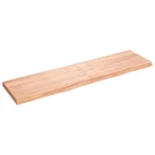Zidna polica svjetlosmeda 120x30x(2-4) cm obradena hrastovina