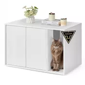 Songmics omara za mačji pesek 80x50x50 cm bela
