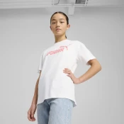 Womens Puma Essentials Animal Logo Infill Tee Youth, White, Size 13-14Y, Clothing