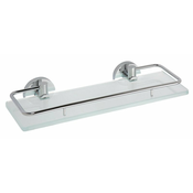 Steklena polica z obešalnikom OMEGA E, 300 x 130 mm, kromasta - 14
