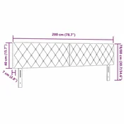 vidaXL LED vzglavnik s kristalno gumbno oblazinjenostjo črn 100 cm žamet