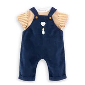 Majica i kombinezon za lutku „T-shirt & Navy Blue Overall Mon Grand Poupon Corolle” za 36 cm lutku od 24 mj.