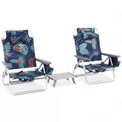 COSTWAY Komplet 2 plažnih stolov z mizico, (5000356030)