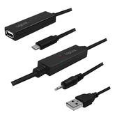 LogiLink UA0328 USB kabel 40 m USB 2.0 USB A USB C Crno