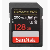 SDXC SANDISK 128GB EXTREME PRO, 200/90MB/s, UHS-I, C10, U3, V30