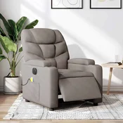 Vidaxl vidaXL Električni masažni stol z naslonjalom, taupe, blago