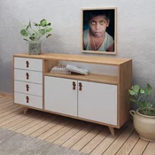 Wallity Komoda Lavina 140x86x40cm Hrast-Bela