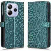 GS Ovitek za Xiaomi Redmi Note 14 4G, denarnica z rombom, zelen