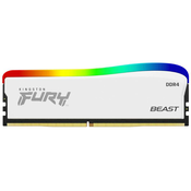 DDR4 Fury Beast Wh RGB 8GB (1* 8GB)/3200 CL1