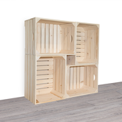 AtmoWood Leseni zaboji knjižna omara 100 x 100 x 24 cm