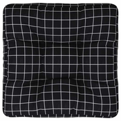 Jastuk za palete crni karirani 50 x 50 x 12 cm od tkanine