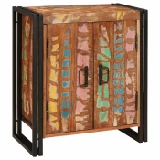 Nocni ormar Šareni 66 x 35 x 76 cm masivno obnovljeno drvo