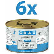 Grau GP Adult konzervirana hrana za macke, perad & morska ribu, 6 x 200 g