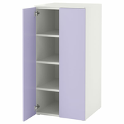 SMASTAD / PLATSA Garderober, bela lila/s 3 police, 60x57x123 cm