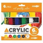 Akrilne barve JUNIOR 75 ml - 6 kosov Osnovni komplet