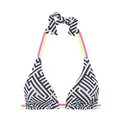 BUFFALO Bikini zgornji del neonsko zelena/roza/črna/bela