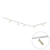Modern railsysteem met 5 spots wit met beige 1-fase GU10 35mm - Iconic Jeana Luxe