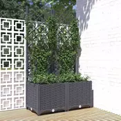 Vrtna žardinjera s rešetkom plavo-siva 80x40x136 cm PP