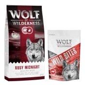 12 kg suhe hrane Wolf of Wilderness + Snack gratis! - Ruby Midnight govedina in zajec - brez žit + High Valley - govedina (monoprotein)