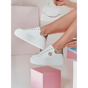 Sneakersy damskie na platformie KITNOT złote Dstreet