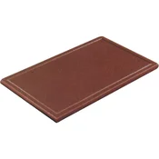 Gastro plastična deska za rezanje 40x30x1 cm, z utorom, rjava