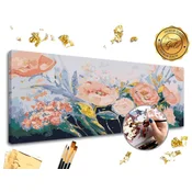 Slikanje po številkah PREMIUM GOLD - Vrt z vrtnicami - Vrt z vrtnicami