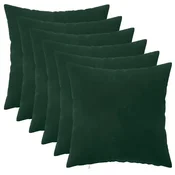 Vidaxl Prevleka za blazino 6 kos HEERLEN Temno zelena 50 x 50 cm Žamet