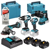 Makita DLX4196JX1 Kombi set alata LXT od ukljucuje tri baterije 5,0 Ah, brzi i punjac MAKPAC.