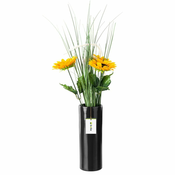 botle Keramična cvetlična vaza Črni sijaj V 31,5 cm D 11,7 cm Dekorativna namizna vaza Cevasto cvetje Dekoracija Orhideja Moderen glamur