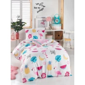 Hanah home Set Single posteljine Kokteyl, 140x200cm, Roze