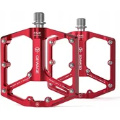 shumee Gewage aluminijasta kolesarska pedala s platformo, 3 zatesnjeni ležaji, rdeča