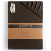 Temno rjava napenjalna rjuha iz jerseyja 120x200 cm Amber – Restilo