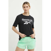 Bombažna kratka majica Reebok Identity ženska, črna barva, 100034774